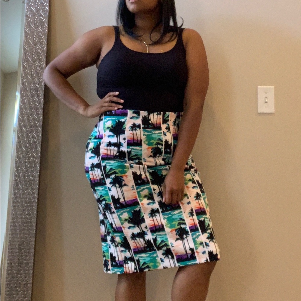 Nicole by Nicole Miller Hawaiian Midi Skirt